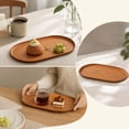 thumbnail image 4 of Imitation Wood Tray Light Brown 9.45in Oval Serving Tray for Dessert Cake Fruit Snacks Coffee Shop Home Kindergarten, 4 of 6