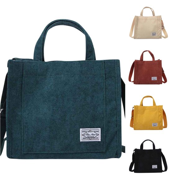 XINXIAOO Women's Canvas Corduroy Handbag, Fashion Casual Shoulder Messenger Bag