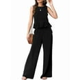thumbnail image 2 of Ensembles de Pantalons pour Femmes, Tenues 2 Pcs, Débardeurs Sans Manches à Col Rond, Ensembles Assortis pour Femmes, Taille Élastique, Jambe Grand, Noir m, 2 of 8