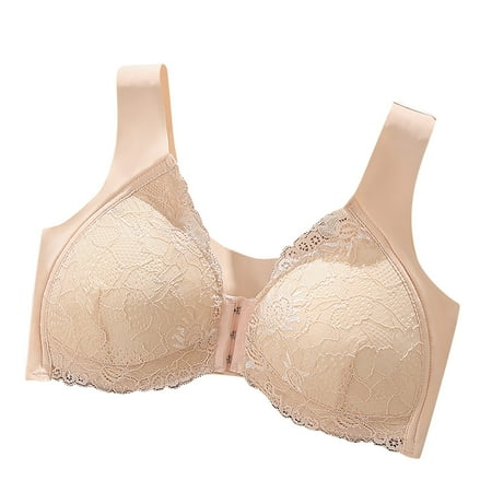 Black of Friday Deals!Clearance Staron 2PC Womens Bras Front Closure No Underwire Bras Wireless Stretch Bras Comfortable Comfort Bra Front Button Bras