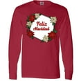 thumbnail image 3 of Inktastic Feliz Navidad Poinsettia Long Sleeve T-Shirt, 3 of 5