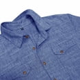 thumbnail image 6 of Western Shirts for Mens Cowboy Shirt Linen Short Sleeve Button Down Shirt Casual Work Shirts with Double Pocket Blue, 6 of 7