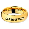 thumbnail image 2 of Tungsten Congrats Grad Class Of 2019 Engraved Band Ring 7mm Men Women Comfort Fit 18k Yellow Gold Dome Polished, 2 of 4