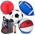 thumbnail image 1 of Juego de pelotas deportivas Lenwen de 4 piezas con bomba y bolsa, 1 of 6