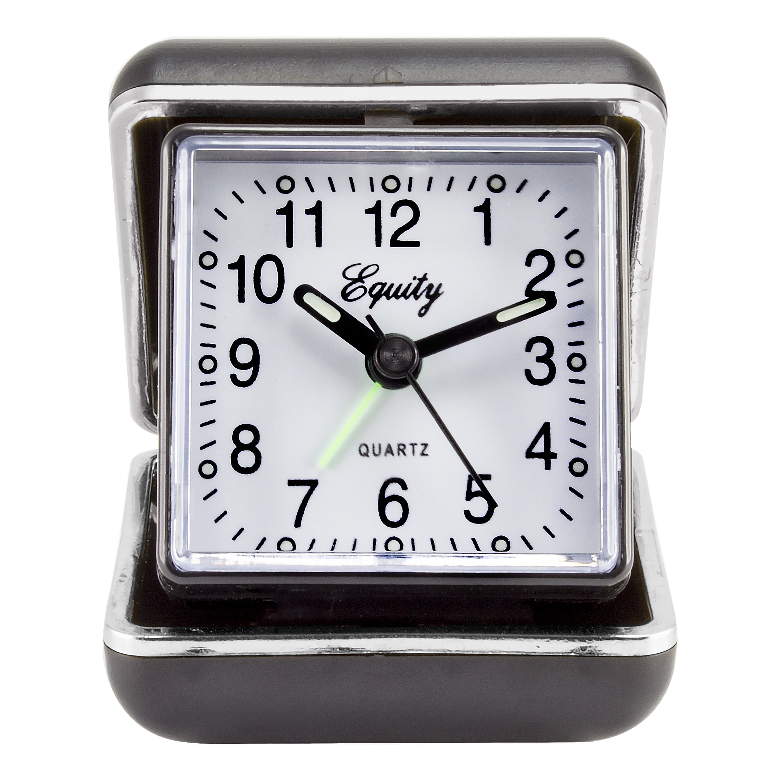 Equity by La Crosse Black LCD Fold-up Travel Alarm Clock, 31302