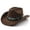 Coffee, variant on Product Cowboy 1 - Women's Western Denim Brim Hat with Curved Top English Jazz Style for Everyday Casual Wear