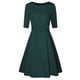 thumbnail image 4 of Vestido De Cuello Redondo Para Mujer, Vestido De Línea A Ajustado Con Dobladillo Fluido De Color Puro Para Vacaciones Para Dama Para Citas Octpeak Verde S, 4 of 6