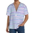 thumbnail image 3 of Sigee Striped Gradient Print Men's Shirts Casual Button Down Short Sleeve Summer Beach Shirt Hawaiian Vacation Shirts Tee Shirt-Large, 3 of 7