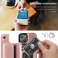 thumbnail image 2 of SaniMore for iPhone 15 6.1" 2023 Case with Flip Wallet Credit Card Holder, Premium PU Leather Magnetic Clasp Kickstand Heavy Duty Shockproof Anti-drop Cover For iPhone 15, Rosegold, 2 of 9