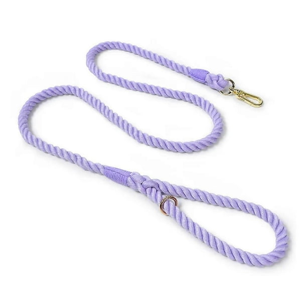 Hund MultiFunctional Handwoven Gradient Dog Leash Outdoor Walking Training Rope Round Cotton Cat Dog Lead Pet Products (Purple, 120cm x 1.2cm)