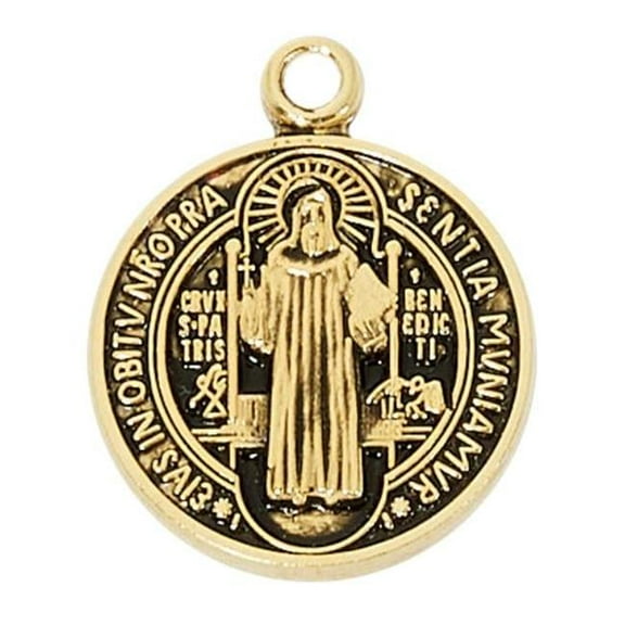 Mcvan J762 16-18 in. CH Gold & Silver St. Benedict Necklace