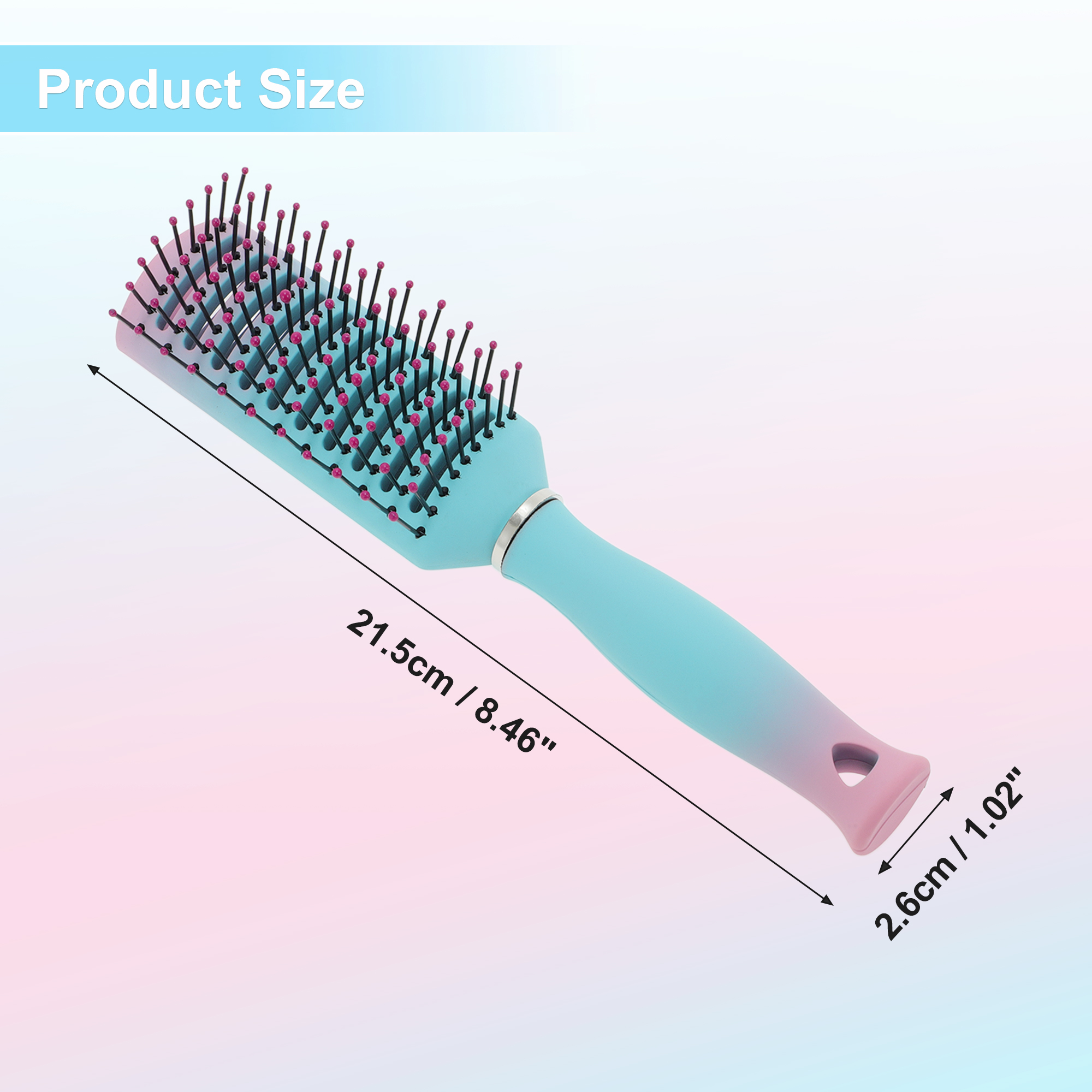 Unique Bargains Vented Hair Brush with Ergonomic Design Lake Blue
