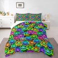 thumbnail image 2 of Manfei Horror Pumpkin Full Size Comforter Sets for Teens, Neon Green Bedding Comforter Set, Kids Sugar Halloween Theme Bedding Sets, Luxury Bedroom Decor, 3-Piece, 2 of 8