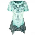 thumbnail image 1 of Uhndy Plus Size Summer Fashion Print Blouse Casual Ladies Tunic Tee Tops Female Women's Short Sleeve Shirt Green XXL, 1 of 5