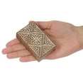 thumbnail image 4 of IBA Indianbeautifulart Textile Printing Block Floral Border Hand Carved Wooden Stamp Wood Block Printing Textile Stamps For Fabric/ Pottery Blocks-5 Inch, 4 of 6