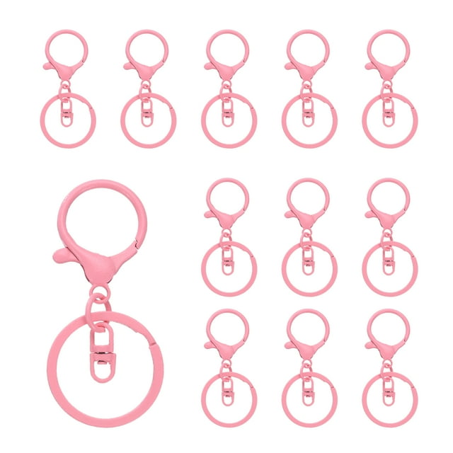 Ganchos de llavero con clip giratorio de Uxcell, color rosa claro, 12 piezas