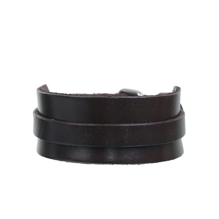 - Sexy Sparkles Mens Genuine Real Leather Wrist Bracelet Wide Casual Wristband Cuff Bangle Adjustable