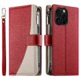 thumbnail image 1 of Funda cartera GANGXUN para iPhone 16 Pro Max , cuero PU con tarjetero, cremallera, correa de mano, soporte y protección 983°, 1 of 6