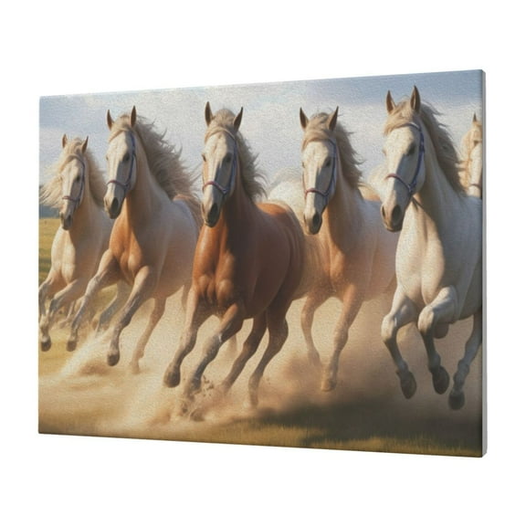 Logiee Horses running Print Canvas Wall Art,Canvas Picture Prints with Frame, Wall Art Decorative,Canvas Decorative,Suitable for Living Room Bedroom Office Room 30x40