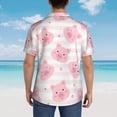 thumbnail image 6 of Xecao Cartoon Pig print Hawaiian shirt - a stylish short-sleeve button-down for men, perfect for casual beach and tropical outings., 6 of 9