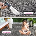 thumbnail image 3 of SAFAVIEH Courtyard Josiah Floral Medallion Indoor/Outdoor Area Rug, 2'7" x 5', Light Grey/Black, 3 of 17