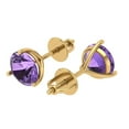 thumbnail image 2 of Clara Pucci 4Ct Alexandrite Round Cut VVS1 Screw Back Stud 18k Solid hypoallergenic Gold Designer Earrings For June, 2 of 7