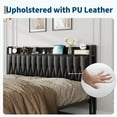 thumbnail image 7 of IdealHouse Queen Bed Frame with PU Faux Leather, Charging Station, Platform Storage, Soft Headboard, No Box Spring Needed, Black, 7 of 7