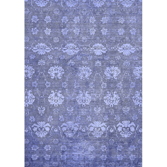 Ahgly Company Indoor Rectangle Abstract Blue Modern Area Rugs, 2' x 5'