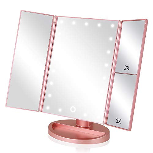 Easehold Makeup Vanity Mirror With 2x, Light Up Vanity Mirror Desk