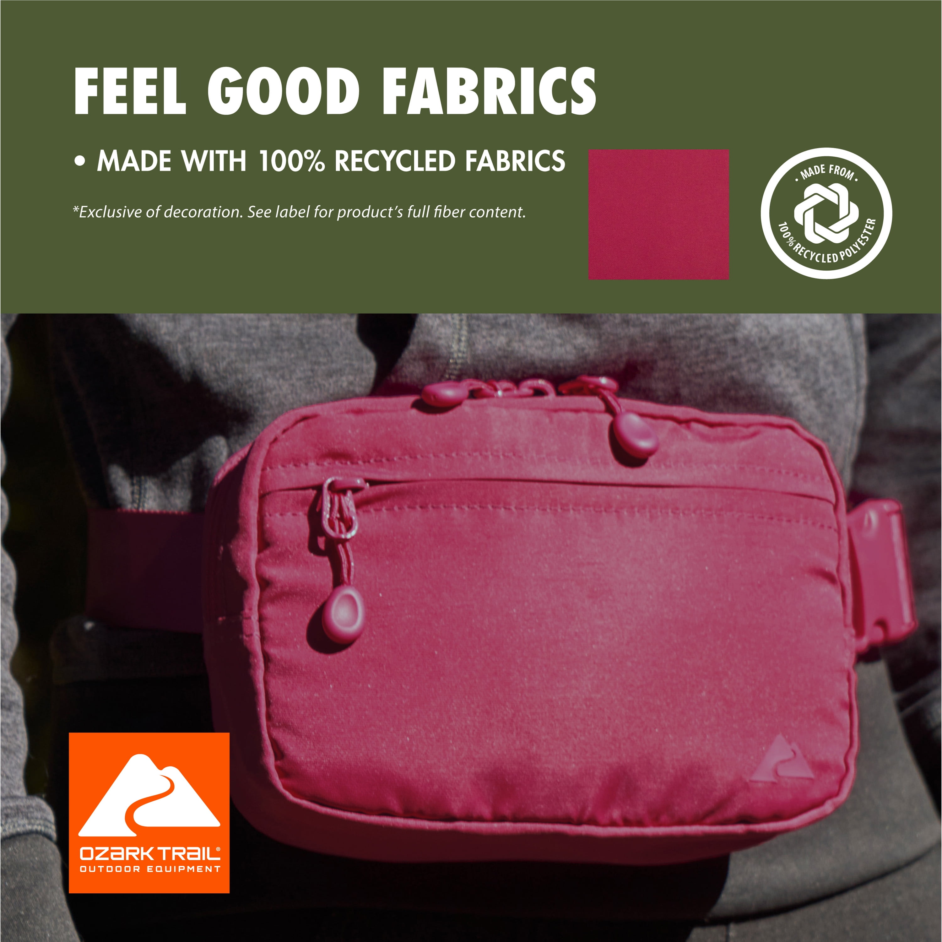 Ozark Trail Unisex Polyester Denver Fanny Pack, Orchid Plum