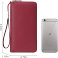 thumbnail image 5 of FashionMio Large Capacity RFID Blocking Wallet by Women's, Zip Clutch, Liquor, 2 Pack, 5 of 7