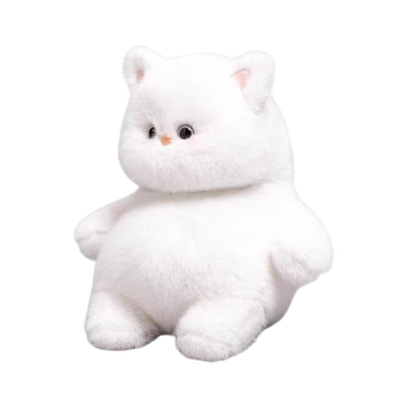 Juguete de peluche de gato, animal de peluche decorativo para niños y niñas, regalo de cumpleaños, almohada creativa Blanco
