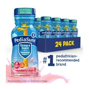 PediaSure Grow & Gain with Immune Support, 7g Protein, Strawberry, 8-fl-oz Bottle, Pack of 24