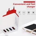 thumbnail image 2 of Peggybuy Portable 4 Ports USB Color Travel Charger Fast Charging Charger EU Plug Adapter, 2 of 6