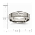 thumbnail image 2 of Titanium Cross Design 6mm Satin Beveled Edge Band Ring - Size 9, 2 of 2