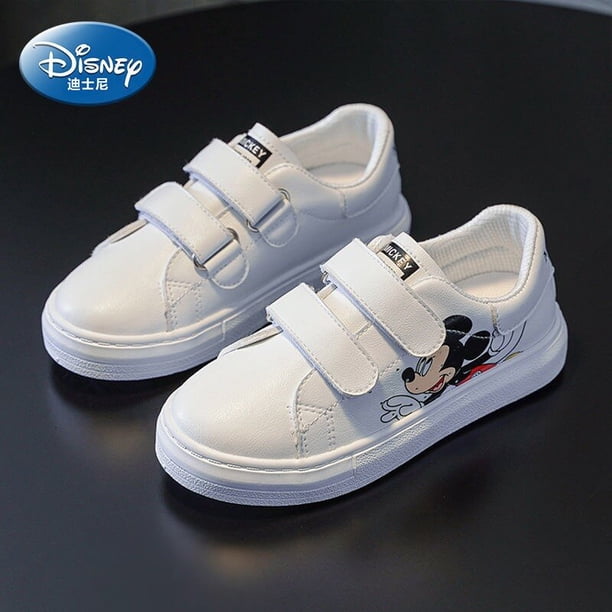 Zapatos de niños de Disney, zapatos informales de dibujos animados de Mickey boy, primavera y otoño, nuevo fondo suave, zapatillas blancas transpirables para niñas, 35 plantillas de 21,5 CM Gao Jinjia LED
