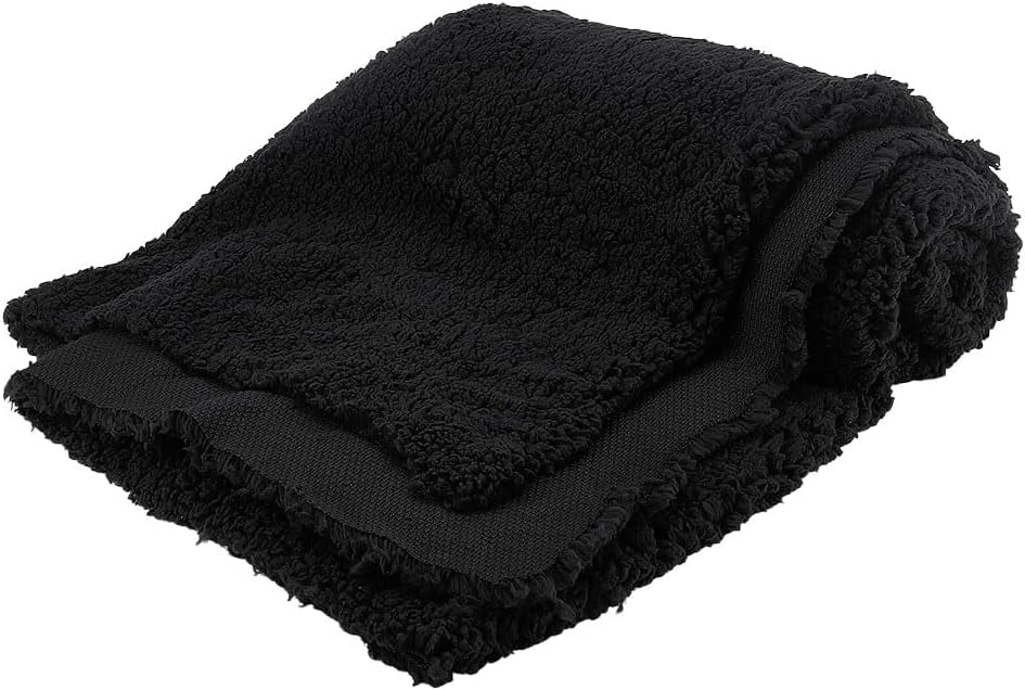 Black Plush Fabric 59 Inch Wide Lambs Wool Fabrics Fur Craft Fabric Sherpa Fleece Fabrics for DIY Craft Sewing Projects Costume Coats Blankets 1 Yard