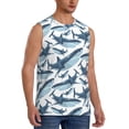 thumbnail image 2 of Haiem Men's Party Shark Cute Print Tank Tops Summer Sleeveless Cut Off Workout T-Shirts Fitness Vest Athletic Undershirts-X-Large, 2 of 8