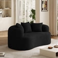 thumbnail image 4 of Wiilayok 68.5" Modern Chenille Sofa,Curved Sofa with Deep Seat,Cloud Compression Sofa Couch for Living Room,No Assembly,Black, 4 of 12