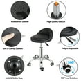 thumbnail image 2 of HomGarden 330lbs Swivel Rolling Stool on Wheels PU Leather Salon Stool for Indoor Facial Spa Tattoo Black, 2 of 10