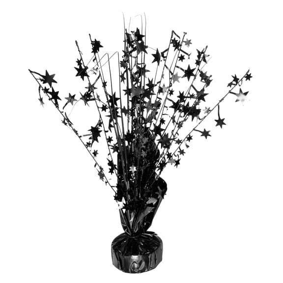 Metallic Foil Spray Centerpiece, 12.2" Star Table Decoration Spray Decoration for Christmas Wedding Birthday Party Graduation Celebration New Year, Black