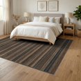 thumbnail image 3 of ODIKA 6'x9' Washable Area Rug Chindi Knit Striped Boho Vintage Stripe Bands Multi Banded Rag Flowing Dynamic for Queen Size Bedroom, Under Bed, Master Suite, Easy Care, Non-Shedding, 3 of 7