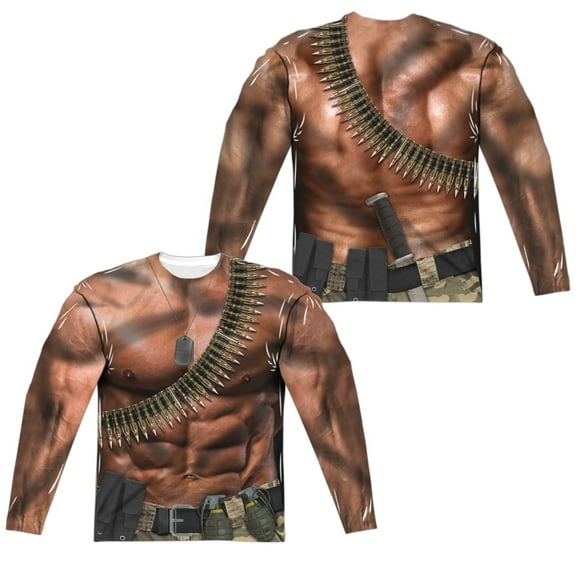 Commando (Front - Back Print) - Regular Fit Long Sleeve Shirt - XX-Large