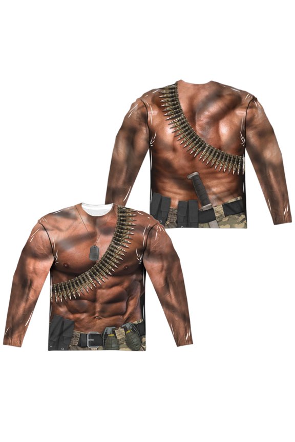 Commando (Front - Back Print) - Regular Fit Long Sleeve Shirt - XXX-Large