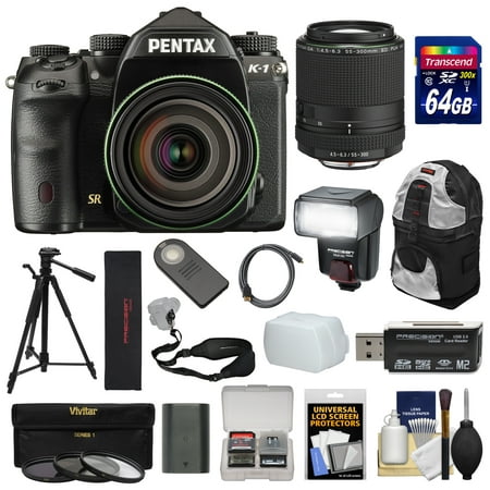 Pentax K-1 Mark II Full Frame Wi-Fi Digital SLR Camera & FA 28-105mm Lens with Lens + 64GB Card + Battery + Flash + Backpack + Tripod +
