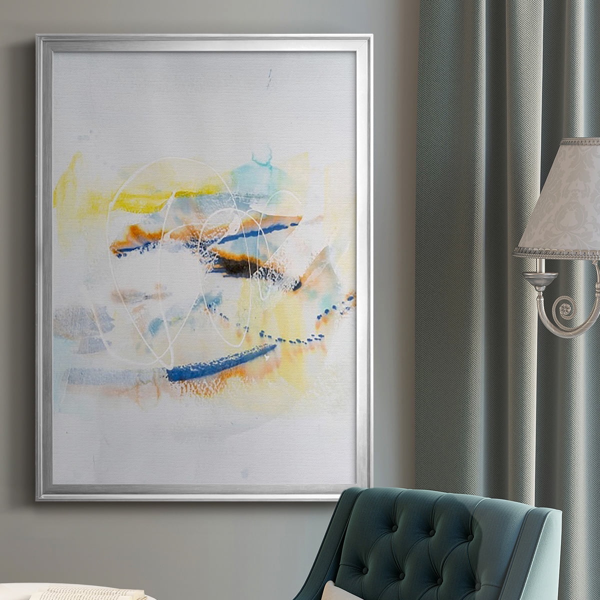 Spacial I Premium Framed Print, in Gold, Black, or Silver - Ready to Hang