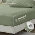 thumbnail image 3 of Simple&Opulence 100% Organic Cotton Bed Sheet Set Elegant Shabby chic Bedding (1 Flat Sheet, 1 Fitted Sheet and 1 Ruffled Pillowcase) with Charming Feminine Long Ruffle Trim - Sage Green, Twin, 3 of 7