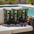 thumbnail image 4 of Spring Flowers Outdoor Waterproof Pillow Covers, Summer Pastoral Botanical Butterfly Decorative Square Throw Pillowcase Sofa Cushion Sham for Patio/Couch/Chair, 18"x18" 2 Pack, 4 of 8