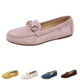 thumbnail image 2 of Yungyresw Casual Slip On Loafers For Women Soft Upper Moc Toe Flat Walking Shoes Fall Winter Outdoor Low Top Fashion Office Shoes Coffee 43, 2 of 6