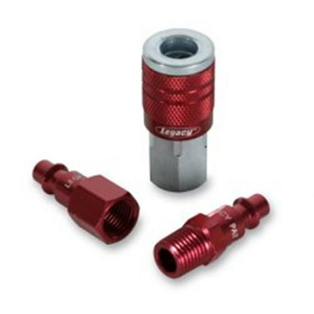 3 Piece 0.25 in. ColorConnex Type Red Body Coupler & Plug Kit